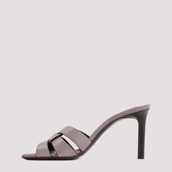 Saint Laurent Tribute 85 Mule Sandal Iris Purple Leather Backless Heel Pump 40 - Picture 14 of 16